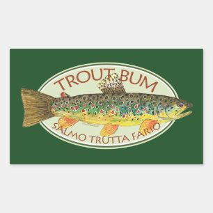 Sticker Rectangulaire Pêche à la truite