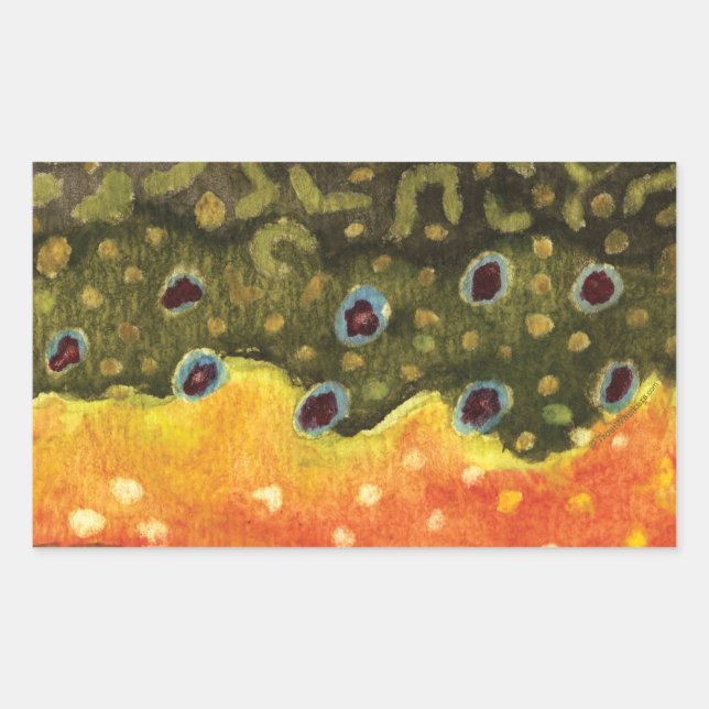 Sticker Rectangulaire Pêche à la truite (Devant)