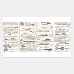 Sticker Rectangulaire Pêche leures Publicité Pêcheur Art