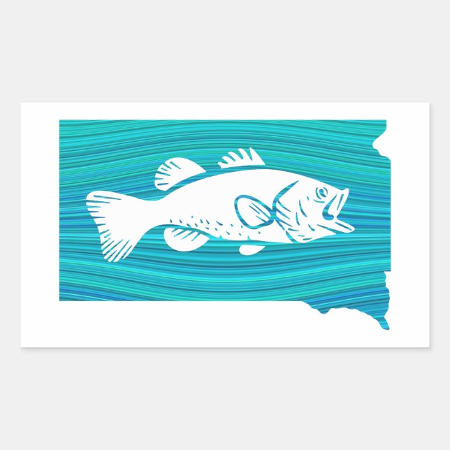 Sticker Rectangulaire Pêche par vagues du Dakota du Sud (Devant)