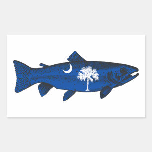 Sticker Rectangulaire Pêcher la truite en Caroline du Sud