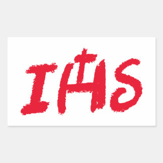 Sticker Rectangulaire Pegatina con monograma IHS