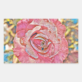 Sticker Rectangulaire Peinture à l'aquarelle rose