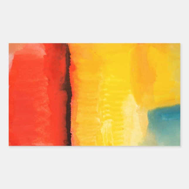 Sticker Rectangulaire Peinture Abstraite rouge moderne (Devant)