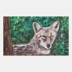 Sticker Rectangulaire Peinture de jardin Coyote