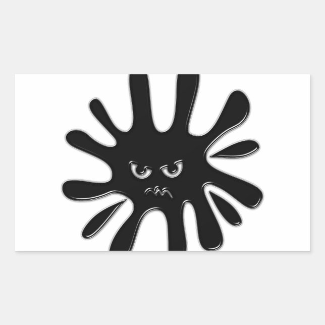 Sticker Rectangulaire Peinture noire en colère (Devant)