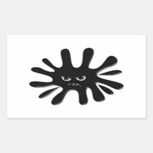 Sticker Rectangulaire Peinture noire en colère
