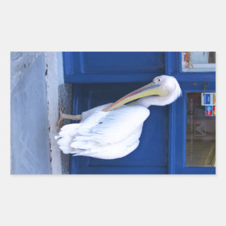 Sticker Rectangulaire Pélican en Grèce