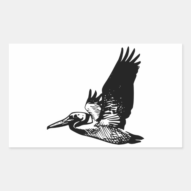 Sticker Rectangulaire Pélican volant (Devant)
