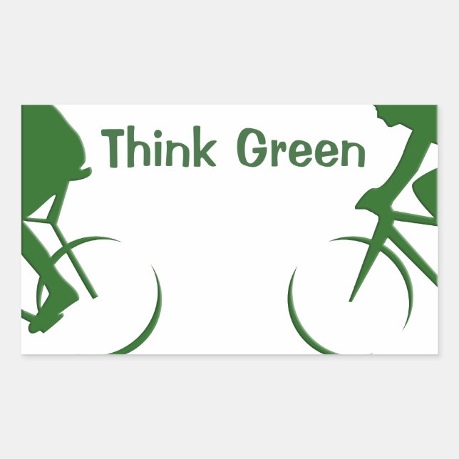 Sticker Rectangulaire Pensez vert (Devant)