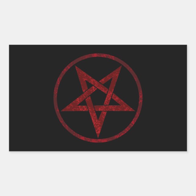 Sticker Rectangulaire Pentagram Red Devil (Devant)