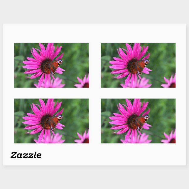 Sticker Rectangulaire Perche papillon (Feuille)