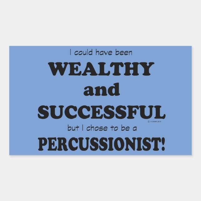 Sticker Rectangulaire Percussionniste riche et succès Sti rectangulaire (Devant)