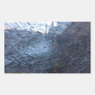Sticker Rectangulaire Perdu -- avec le verre et la carte cassés