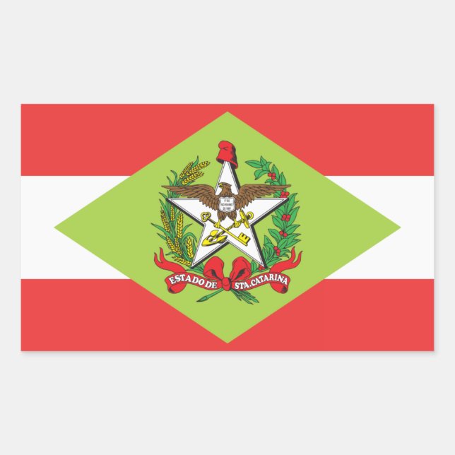 Sticker Rectangulaire Père Noël Catarina, drapeau de l'état brésilien St (Devant)