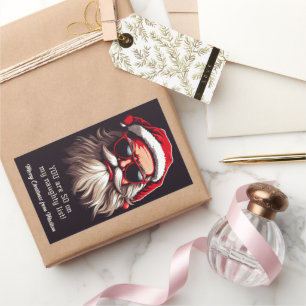 Sticker Rectangulaire Père Noël Grumpy Texte Personnalisé