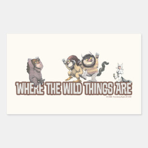 Sticker Rectangulaire Personnages de Où sont les monstres sur Logo
