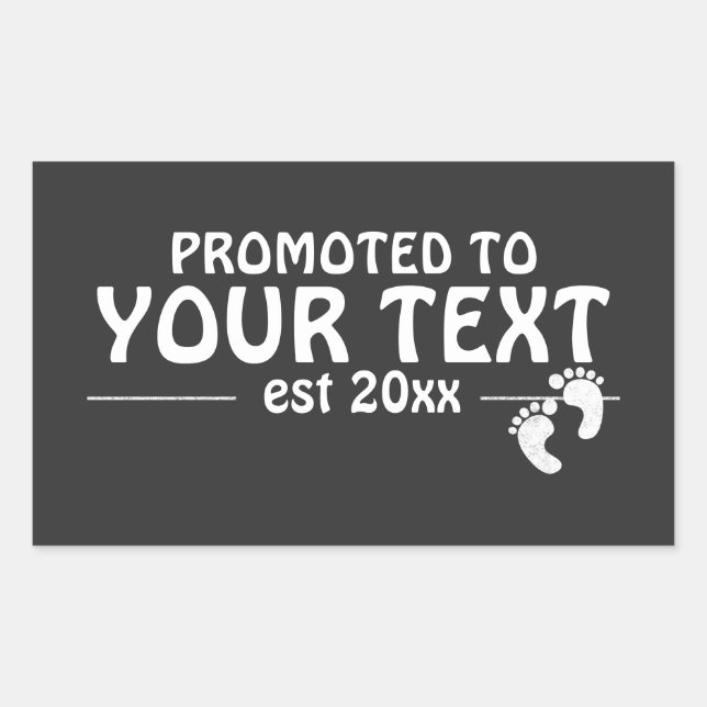 Sticker Rectangulaire Personnalisé Promoté à papa maman grand-père famil (Devant)