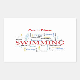 Sticker Rectangulaire Personnaliser, Merci Entraîneur De Natation En Mo
