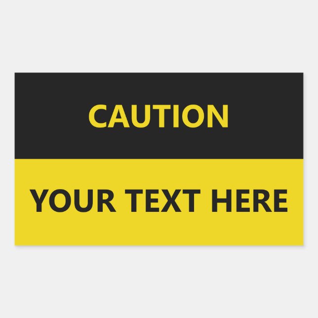 Sticker Rectangulaire Personnaliser Signal de prudence jaune noir (Devant)