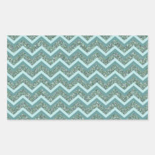 Sticker Rectangulaire Personnalisez cette Parties scintillant Turquoise 