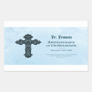 Sticker Rectangulaire Personnalisez, prêtre d'anniversaire de