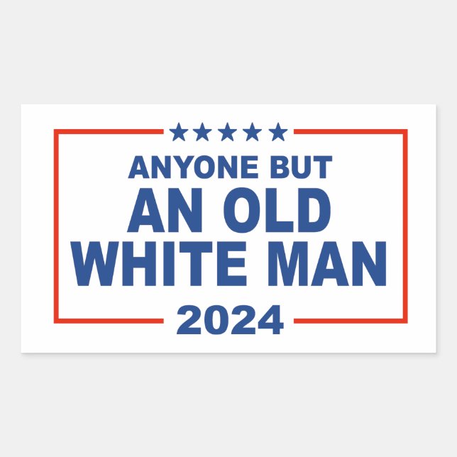 Sticker Rectangulaire Personne sauf et Vieux Blanc Homme 2024 (Devant)