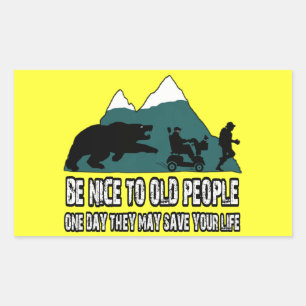 Sticker Rectangulaire Personnes âgées amusantes