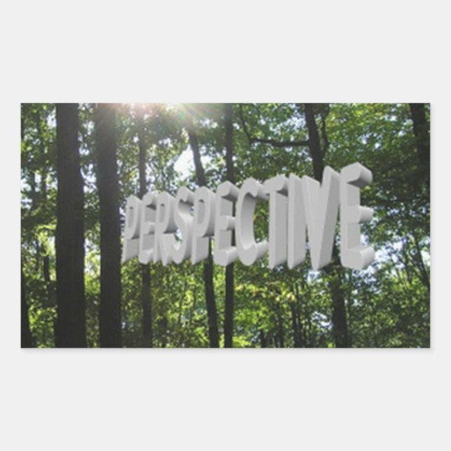 Sticker Rectangulaire Perspective Soleil motivationnel à travers les arb (Devant)