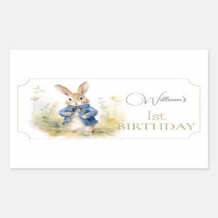 Sticker Rectangulaire Peter Le Rabbit Aquarelle Anniversaire