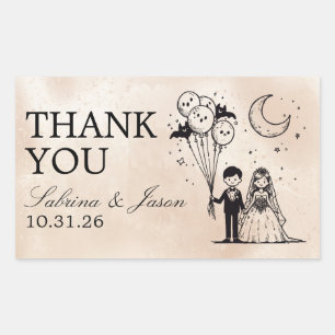Sticker Rectangulaire Petit couple éffrayant