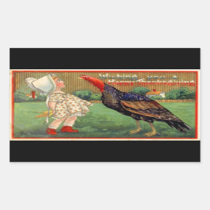 Sticker Rectangulaire Petite fille de bon thanksgiving et cru de la