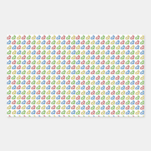 Sticker Rectangulaire Petites formes de lapin coloré