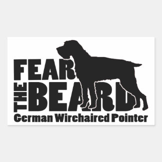 Sticker Rectangulaire Peur de la barbe - Allemand À poils durs Pointer G