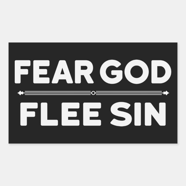 Sticker Rectangulaire Peur Dieu - Fuir le péché - chrétien (Devant)