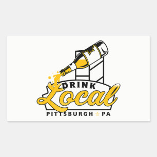 Sticker Rectangulaire PGH Clothing Co. - Boire un décalque local