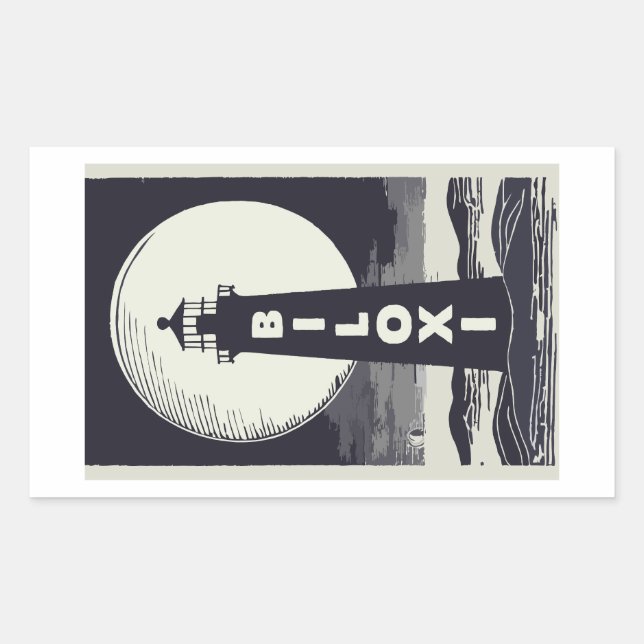 Sticker Rectangulaire Phare de Biloxi Mississippi (Devant)