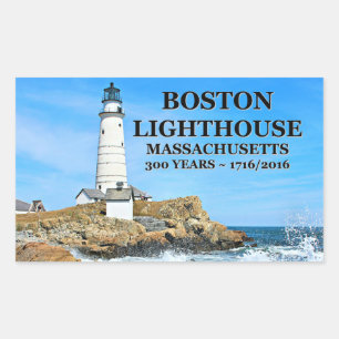 Sticker Rectangulaire Phare de Boston, Massachusetts