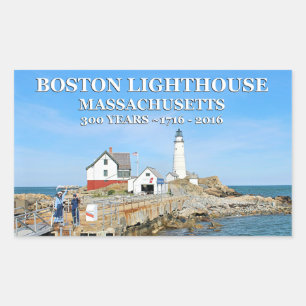 Sticker Rectangulaire Phare de Boston, Massachusetts