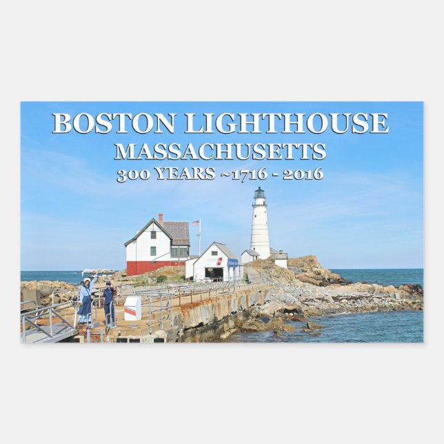 Sticker Rectangulaire Phare de Boston, Massachusetts (Devant)