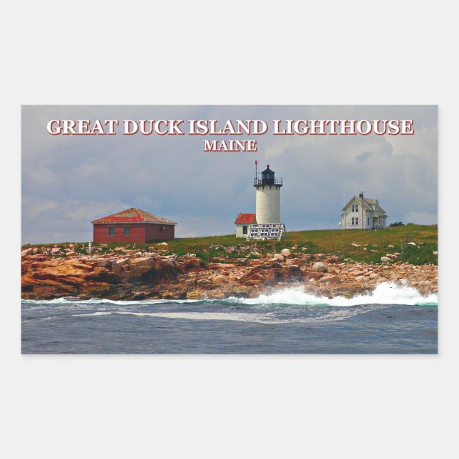 Sticker Rectangulaire Phare de Great Duck Island, Maine (Devant)