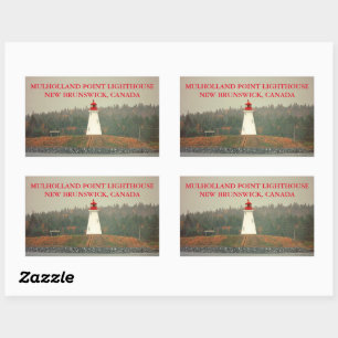 Sticker Rectangulaire Phare de Mulholland Point, Nouveau-Brunswick Stick