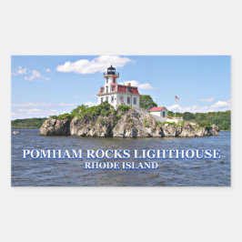 Sticker Rectangulaire Phare de Pomham Rocks, Rhode Island
