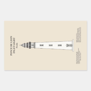 Sticker Rectangulaire Phare de Ponce de Leon Inlet - Floride - SBD