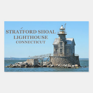 Sticker Rectangulaire Phare de Stratford Shoal, Connecticut
