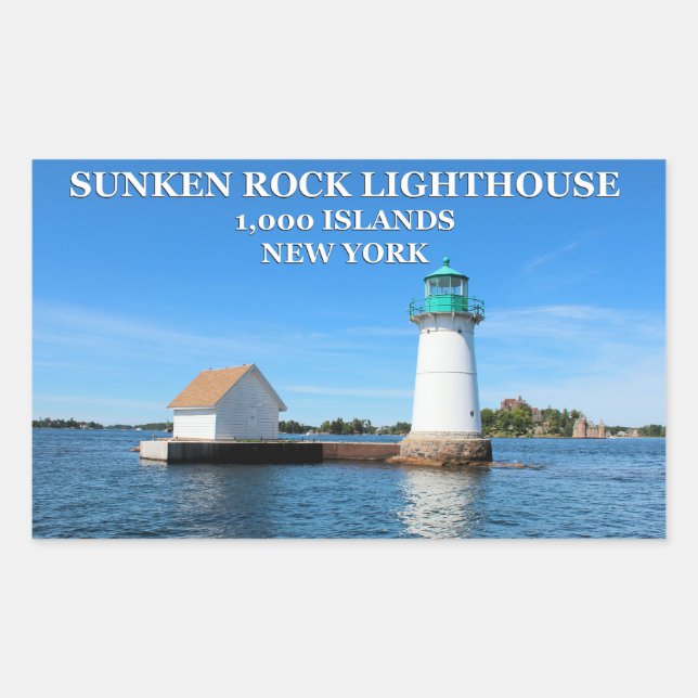 Sticker Rectangulaire Phare de Sunken Rock, New York (Devant)
