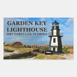 Sticker Rectangulaire Phare Garden Key, Tortugas Sec Floride