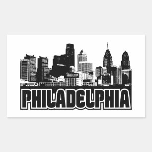 Sticker Rectangulaire Philadelphie Skyline
