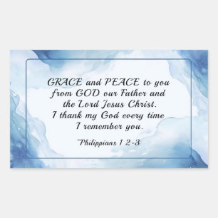 Sticker Rectangulaire Philippiens 1:2-3 La grâce et la paix pour vous, B