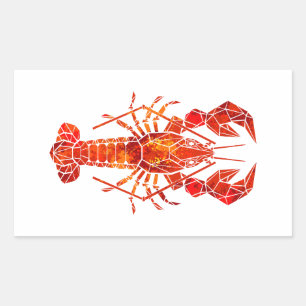 Sticker Rectangulaire Phomard polygonal rouge